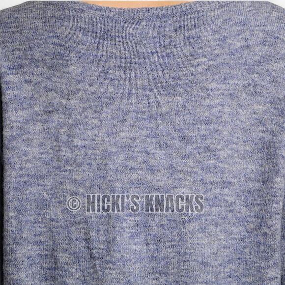 Ruched Drawstring V-Neck Pullover Coastal Granddaughter Blue Sweater Size M - Picture 6 of 10